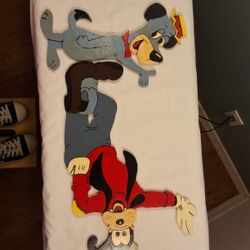 NOS, VINTAGE Wood Painted Cartoon Figures