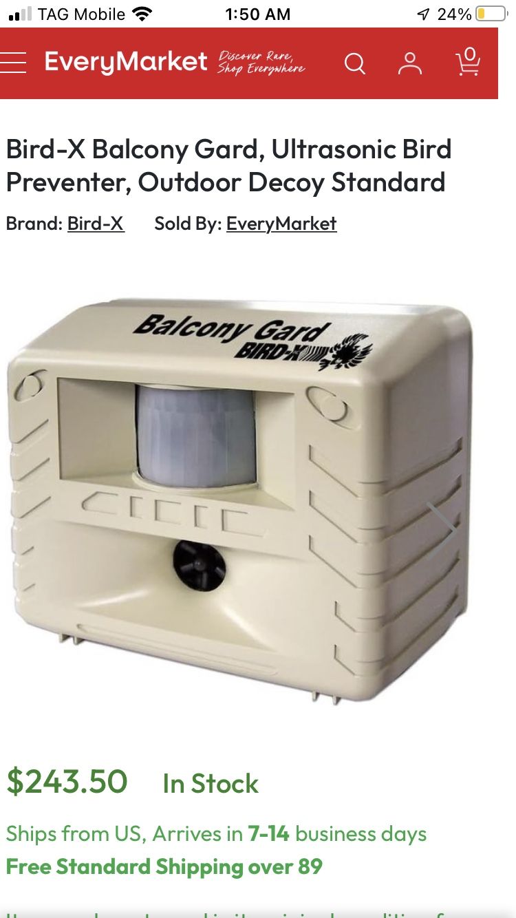 Bird-X Balcony Gard Electric Bird Chaser
