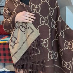 Gg Scarf Brown And Beoge