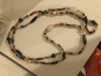 Chunky bead double stranded long wrap necklace