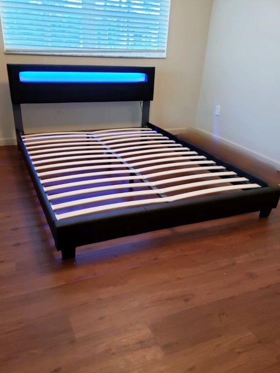 FULL upholstered platform bed frame come NEW IN BOX mattress sold separately