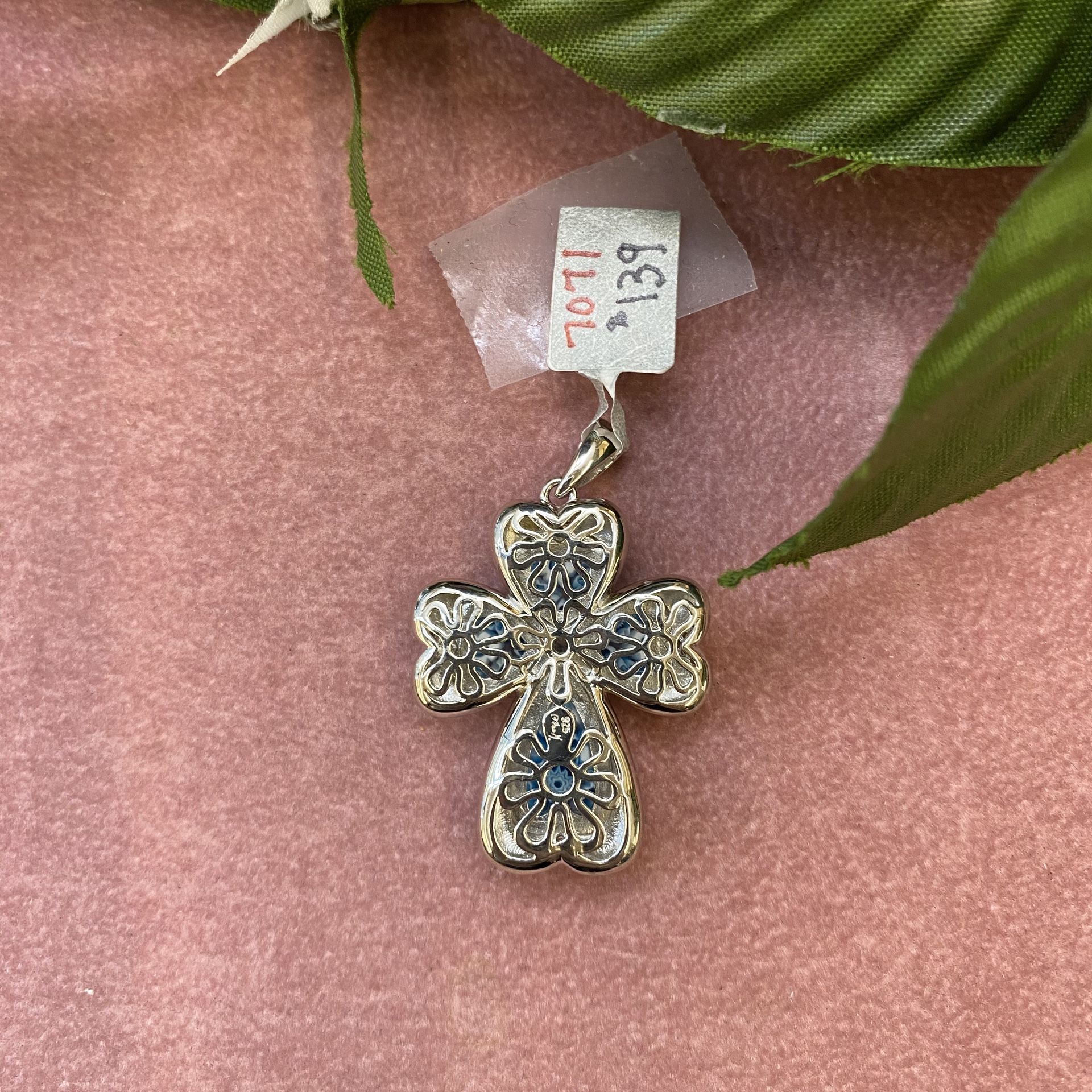 Sterling Silver Murano Cross