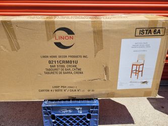 LINON brand MILAN 30" Cream Barstool
