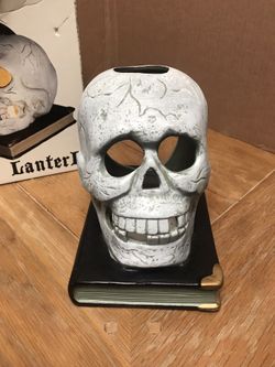 Robert Allen Halloween Ceramic Skull Lantern