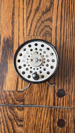 Vintage Martin 63 Fly Reel Fishing, Black Metal Body, Classic Reel