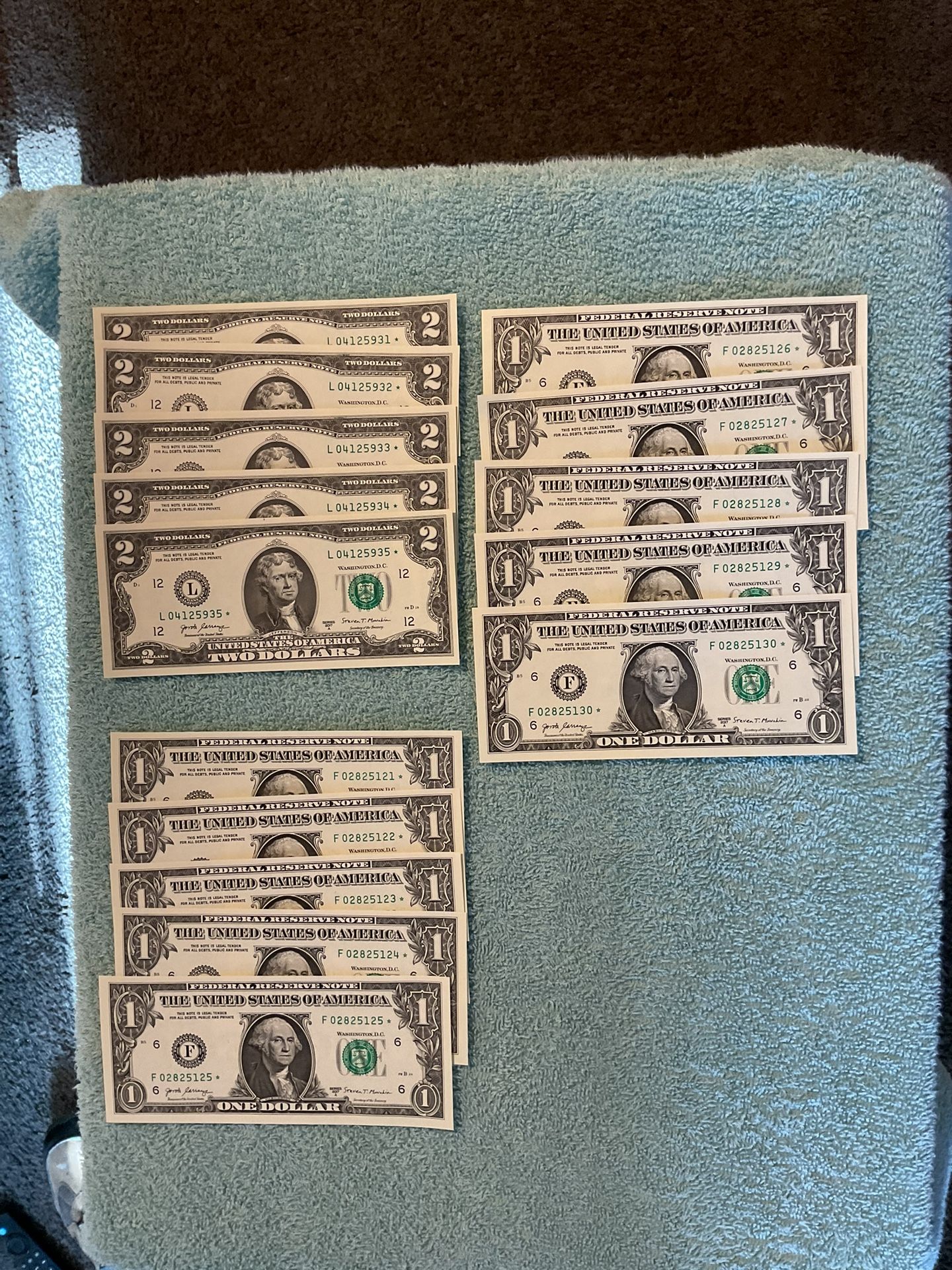 2017 Two And One Dollar Bills Start Notes