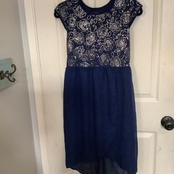 George Navy Blue Hi-Low Sequin Dress 