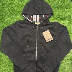 Burberry black zip-up hoodie 