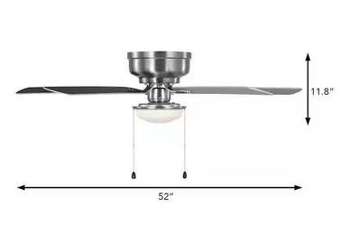 Hampton Bay Colton 52" Brushed Nickel Indoor Flush Mount Ceiling Fan w/ Light (85209)