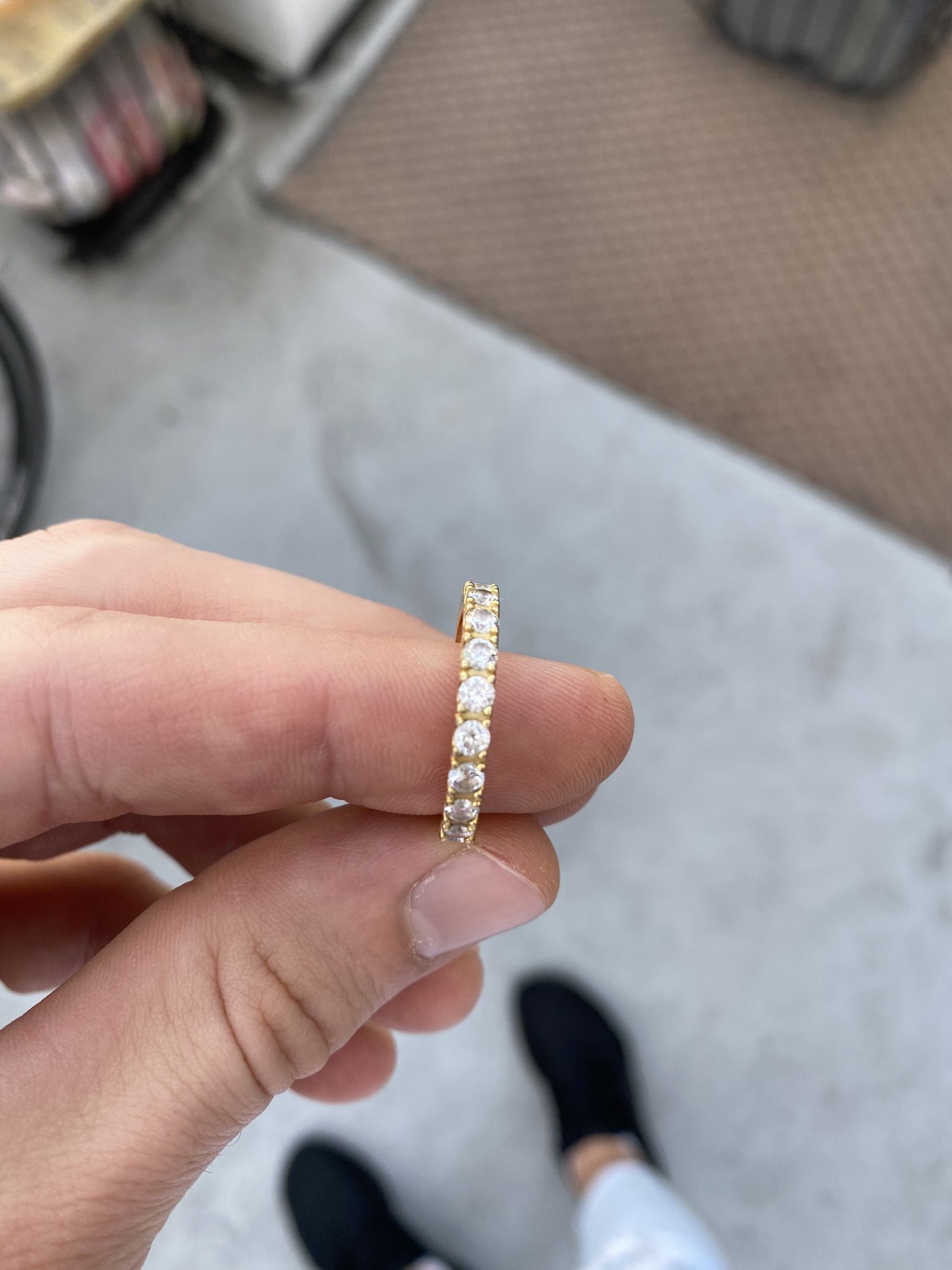 14k Gold Plated Silver Diamond Ring, Pandora, Sparkling Row Eternity Ring