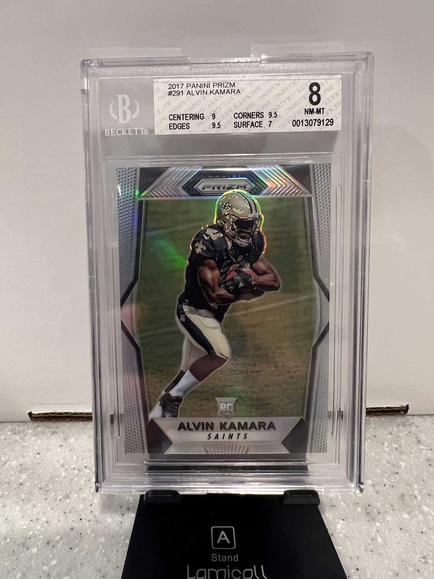 2017 Panini Prizm #291 Alvin Kamara Silver RC BGS NM-MT 8