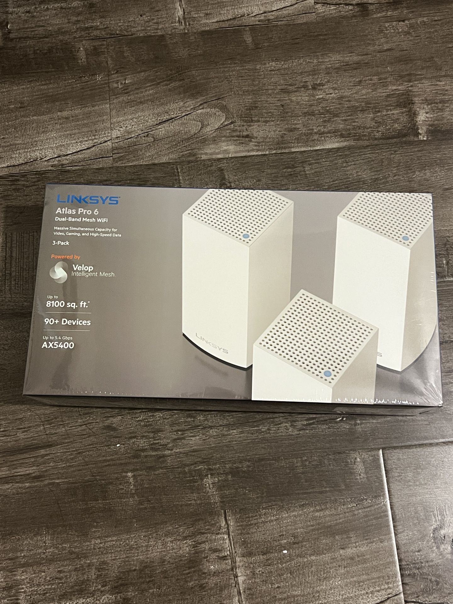 Linksys Atlas Pro 6 — 3-Pack Mesh WiFi System (New, Sealed)