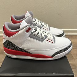 New Men’s Jordan 3 Fire Red 