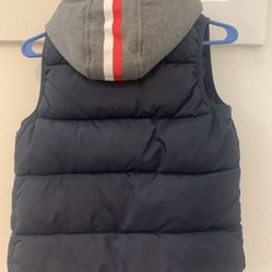 M Hooded Boys Puffer Vest (Size 8-10Y) - Blue