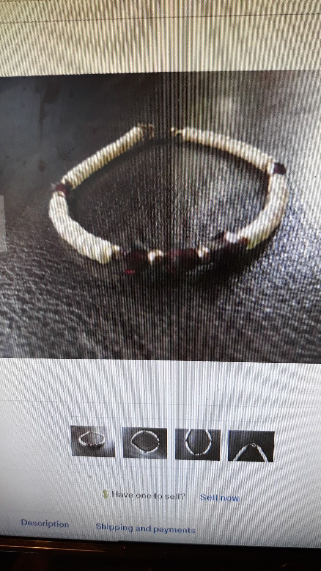 14K Yellow Gold White Pearl and Garnet Bracelet