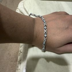 Sterling Silver With Diamond Accents Bracelet 