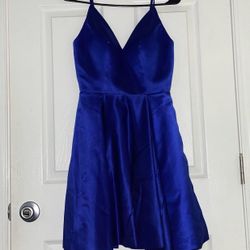 Short Corset Back Blue Dress 
