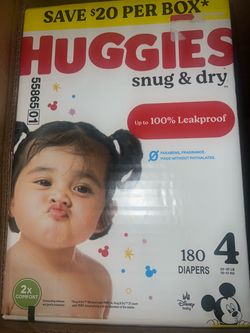 Huggies Snug & Dry Size 4 Diapers 180 Count