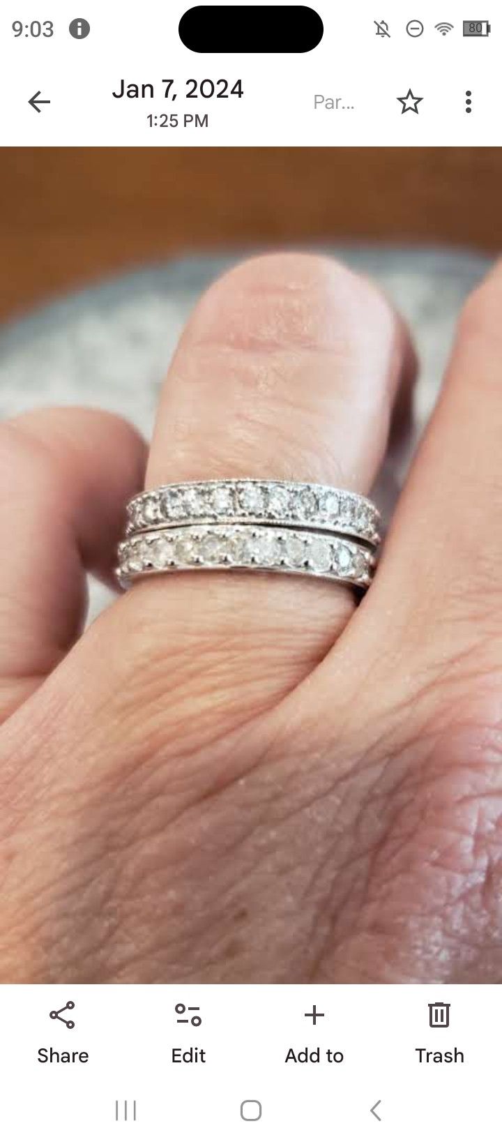 14k White Gold Diamond Eternity Rings