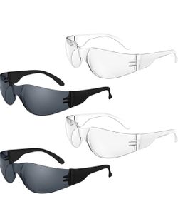 Brandnew Clear Safety Glasses 4Pair Protective Eyewear for Men Women ANSI Z87.1 Scratch & Impact Resistant Eye Protection for WorkLab Construction (2p