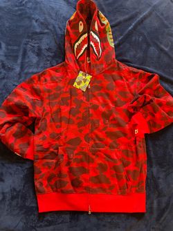 BAPE Shark Full-Zip Hoodie Red Camo