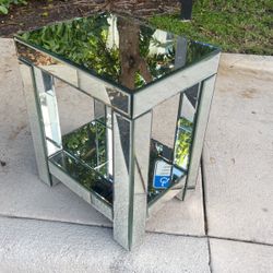 Mirrored/ Glass Night Stand, Side Couch Table Etc 