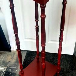 Cherry Plant Stand / Tall Lamp Stand / Red Tall Corner Stand
