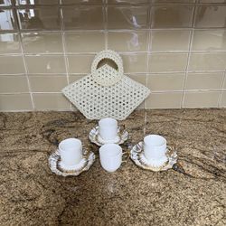 Michael Aram Anemone Collectible Tea Cups And Pearl Handbag