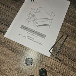 Dark Brown & Black Metal Dining/Kitchen Table Set