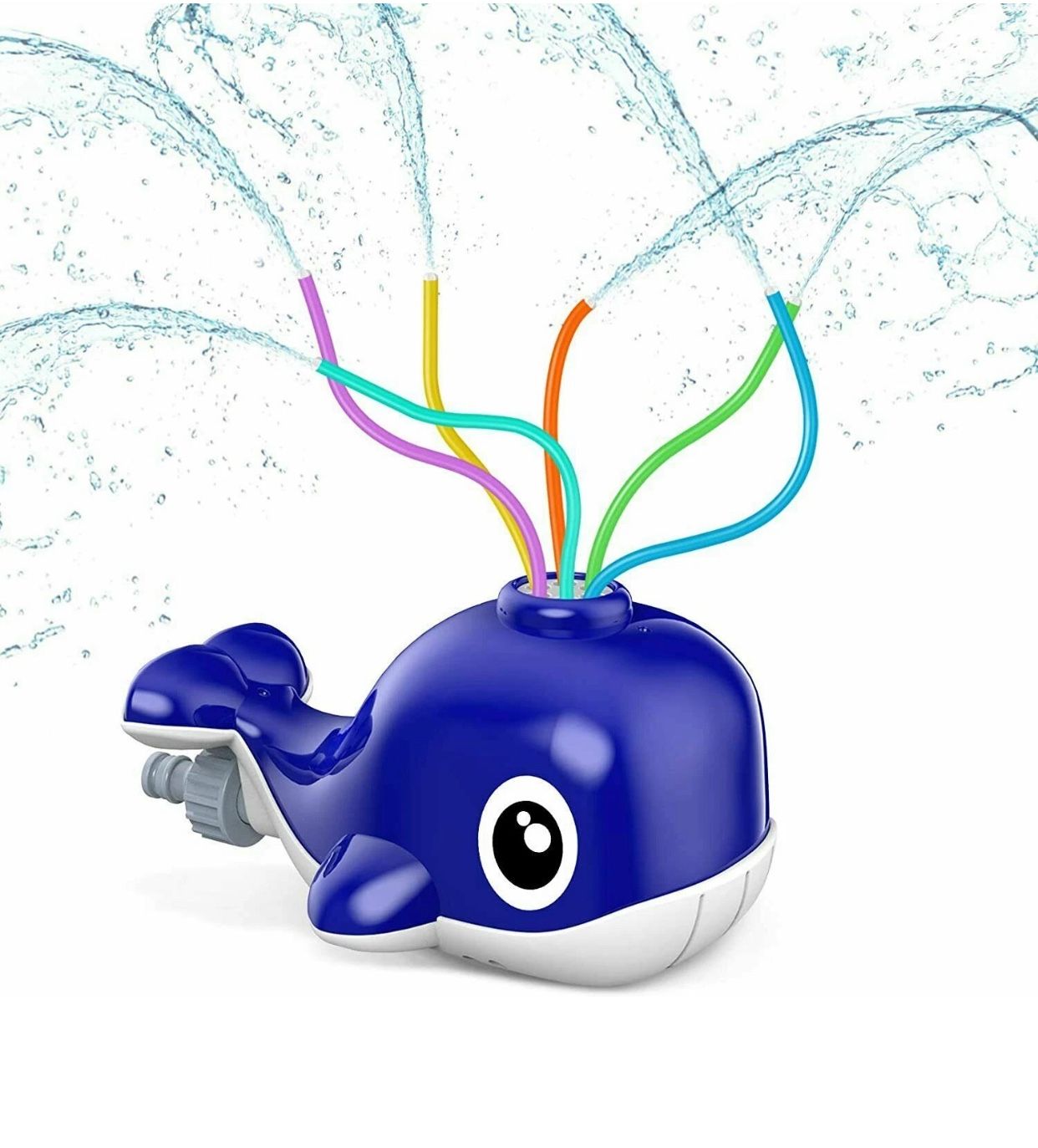 Kiztoys Water Sprinkler for Kids, Blue Whale Spray Water Toy with 6 Wiggle Tubes for Toddlers at Backyard & Garden Kids Sprinkler Toy in Summer