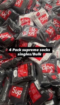 Black and white supreme socks, and boxers