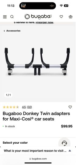 Twin Car seat Adapter For Maxi/Turtle Bugaboo Donkey