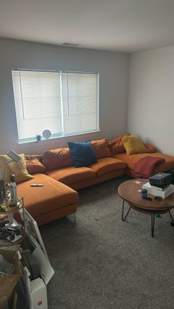 Orange Double Chaise Sofa