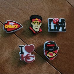 Lot Of 5 Kansas City Chiefs Croc Charms 