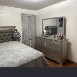 Queen Bed Set LED Headboard 