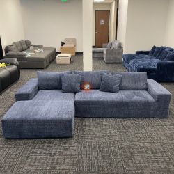Lounge Style Frameless L-Shaped Sectional Sofa Couch