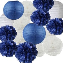 Brand new 13pcs decorative paper pom pom lantern for wedding birthday baby shower graduation meeting event home party decoration DIY art craft suppli