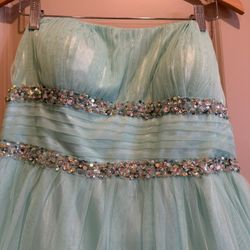 Women Formal Dress Mint Green Prom Or Wedding Guest Size 14 