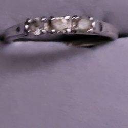 3 Stone Silver Ring