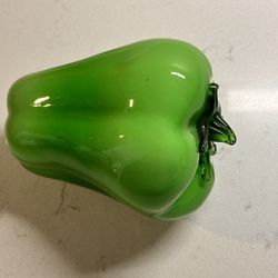 2 Blown Glass Bell Peppers