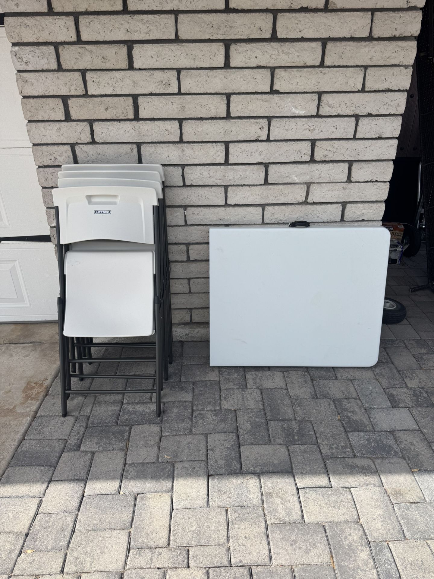 Lifetime Folding Chairs And Table