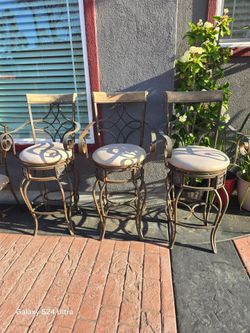 3 Heavy duty metal patio chairs