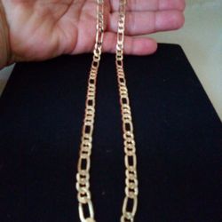 Gold Deep Plated Figaro Necklace Chain Jewelry 