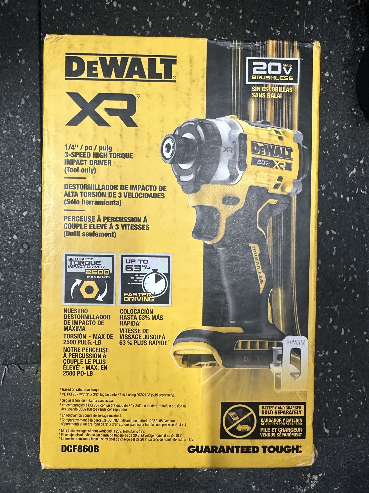 Dewalt 20v XR 3 Speed High Torque Impact Driver (DCF860)