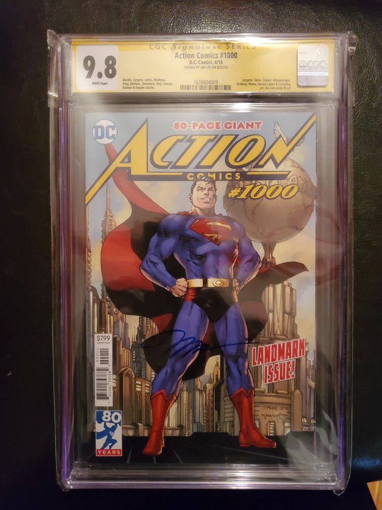 Action Comics #1000 CGC 9.8 Signed By Jim Lee On 8/25/2018