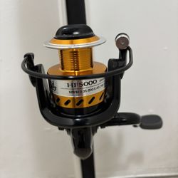  New HF5000 Fishing Spinning Reel With Like New LiveBottom 8FT 2PC 10-30lb Rod 🔥 