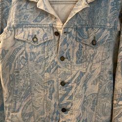  BLUE RURBAN DENIM JEAN JACKET Small Artist Kuldeep Kusharam Limited Edition Run 