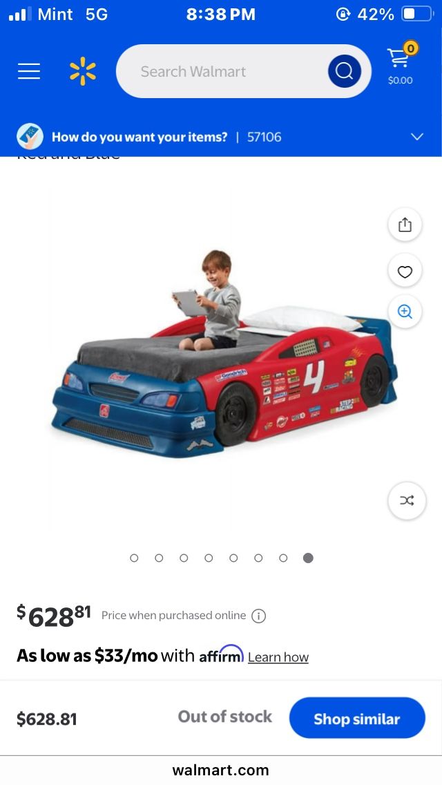 Step two toddler to twin race car bed