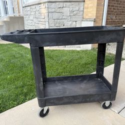 Sturdy Double Decker Rolling Utility Cart