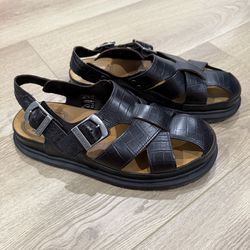 Doc Martens FISHERMAN CROCODILE ANALINE LEATHER SANDALS men size 9 men
